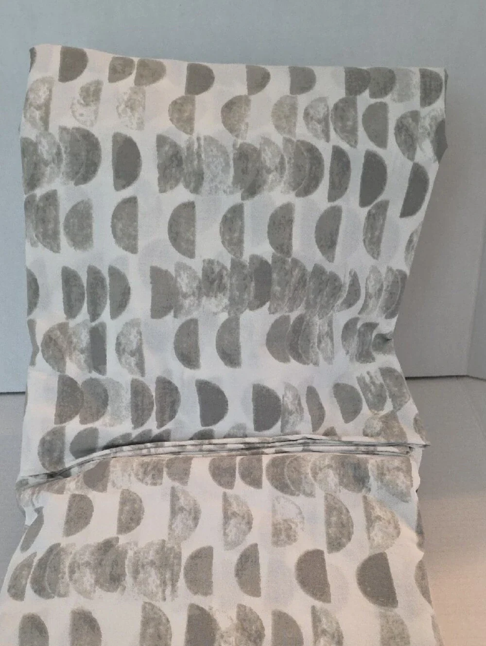 West Elm Modern Motif Gray White Organic Cotton Twin Duvet Cover